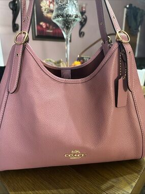 Coach Dusty Rose Pebbled Leather Shoulder Bag
